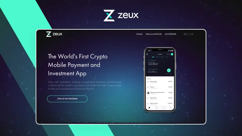zeux｜世界首款加密移動支付和投資應用