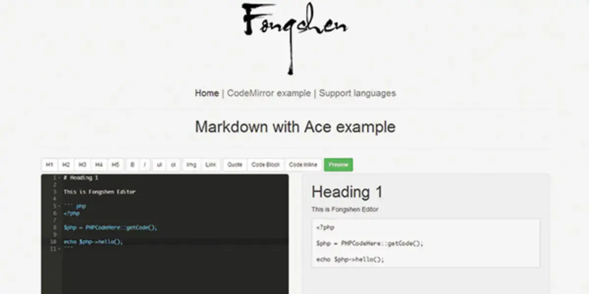 Fongshen Markdown Editor