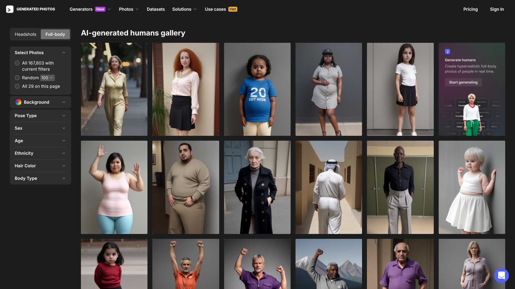 Generated Humans - AI 產生全身人像